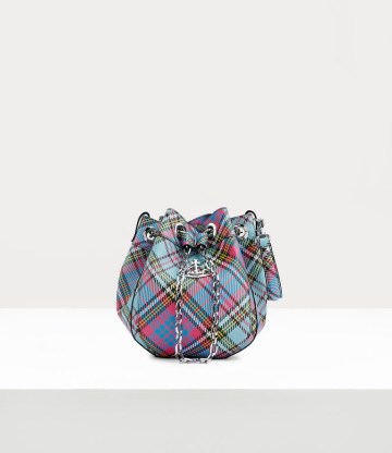 Vivienne Westwood CHRISSY MEDIUM BUCKET BAG in MACANDY TARTAN / small checked bags - flipped
