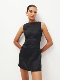 Reformation Citron Linen Dress in Black ~ chic dress up or down LBD