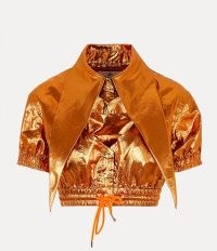 Vivienne Westwood CROPPED HEART SHIRT in COPPER / shiny metallic lamé fashion