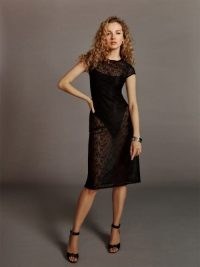 Reformation Declan Knit Dress in Black – sheer floral lace cap sleeve dresses – see-through evening fashion – glamorous occasion clothes