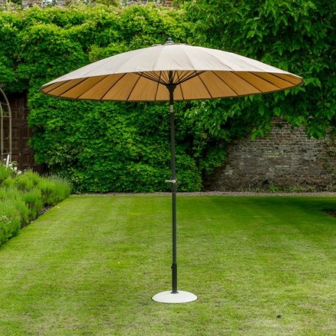 Geisha Brown Parasol ~ garden shade ~ chic outdoor parasols - flipped