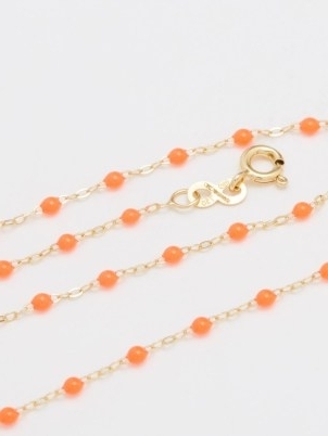 GIGI CLOZEAU Classic Gigi resin & 18kt gold necklace / orange beaded necklaces - flipped