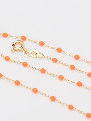 GIGI CLOZEAU Classic Gigi resin & 18kt gold necklace / orange beaded necklaces