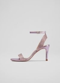 L.K. BENNETT Ivette Pink Metallic Rope Sandals – luxe ankle strap occasion sandal – luxury barely there summer event shoes – glamorous party footwear
