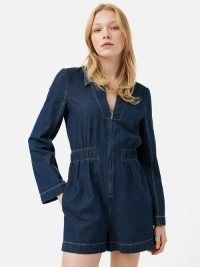 JIGSAW Denim Playsuit in Blue – women’s casual navy playsuits