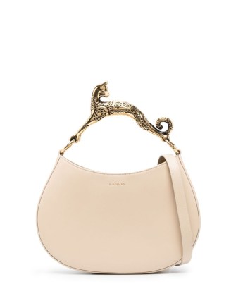 Lanvin Hobo Cat leather bag ~ luxe light beige sculpted handle handbag ~ chic shoulder bags ~ luxury handbags