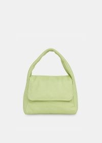 WHISTLES BROOKE PUFFY MINI BAG in Lime ~ small light green handbag ~ luxe leather top handle bags ~ luxury grab handbags ~ women’s summer accessories