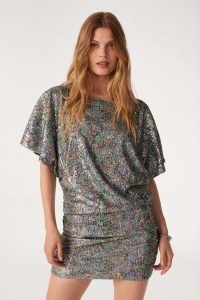 ba&sh zendaya MINI DRESS | sequinned plunge back party dresses | sequin covered evening fashion | going out glamour