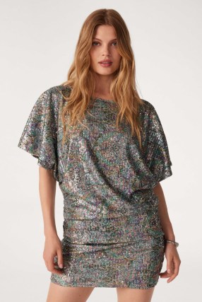 ba&sh zendaya MINI DRESS | sequinned plunge back party dresses | sequin covered evening fashion | going out glamour