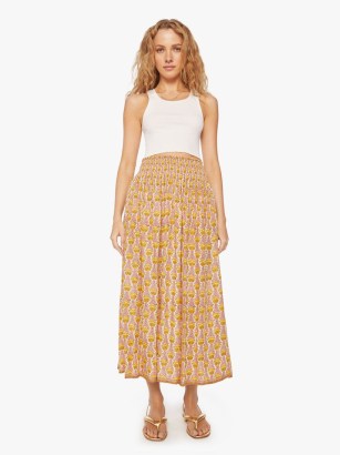 Natalie Martin Bella Skirt in Tulip Bahamas Pink | flowing floral print boho skirts | bohemian summer fashion | fluid fabric clothing | feminine clothes