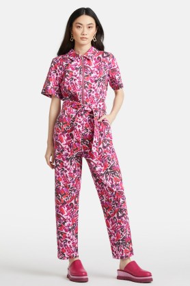 gorman New Wings Boiler Suit – sustainable fashion – women’s printed tie waist boiler suits - flipped