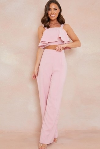 PERRIE SIAN PINK FIT AND FLARE TROUSER ~ women’s celebrity inspired trousers