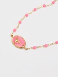 GIGI CLOZEAU Flamingo resin & 18kt gold bracelet ~ pink beaded bracelets