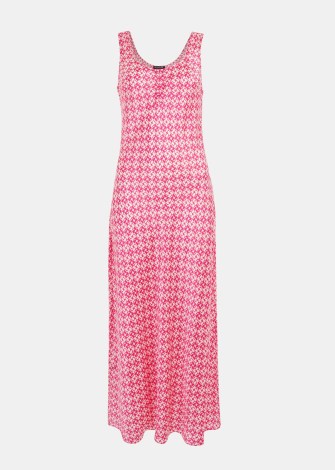 WHISTLES TWO TONE TILE SILK DRESS in PINK/MULTI – silky tank dresses – luxe fashion - flipped