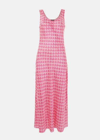 WHISTLES TWO TONE TILE SILK DRESS in PINK/MULTI – silky tank dresses – luxe fashion