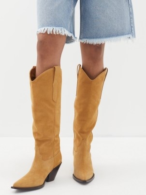 TORAL River suede cowboy boots ~ women’s tan brown Western footwear - flipped