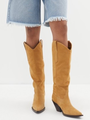 TORAL River suede cowboy boots ~ women’s tan brown Western footwear