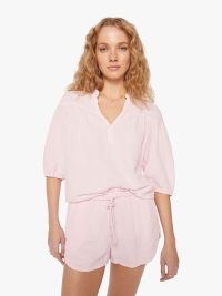 XiRENA Clem Top in Soft Pink – 3/4 length balloon sleeve tops – women’s cotton summer blouse