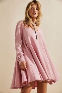 free-est Genevive Mini in Pink Nectar ~ long sleeve trapeze dresses