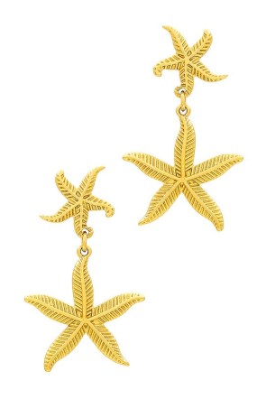 AUREUM Isla Earrings in Gold Vermeil / starfish drops / ocean themed jewellery - flipped