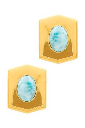 AUREUM Josephine Earrings in Gold Vermeil / blue stone jewellery - flipped