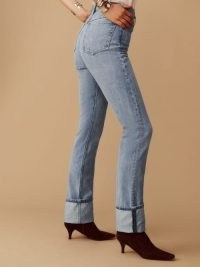 Reformation Banyan High Rise Straight Jeans in Marin | women’s light blue organic cotton denim fashion