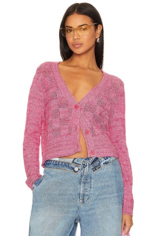 525 Bella Cardigan in Orchid Multi ~ pink lightweight knit cardigans