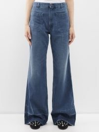 FORTELA Joelle patch-pocket flared jeans – women’s dusty blue denim flares