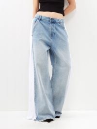DIESEL Sire side-panel wide-leg jeans in light wash blue – women’s relaxed denim clothes