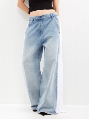 DIESEL Sire side-panel wide-leg jeans in light wash blue – women’s relaxed denim clothes - flipped