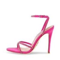 STEVE MADDEN BRYANNA SANDAL in LUMINOUS PINK ~ strappy embellished stiletto heel sandals ~ glamorous party heels