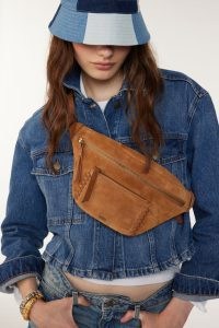 ba&sh bumbag in brown | leather bum bags | woven detail fanny packs | boho crossbody