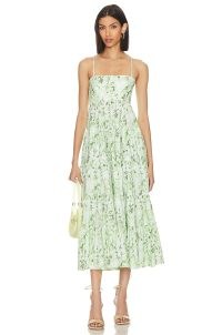 Cinq a Sept Gavin Dress in Faded Mint Multi ~ strappy green floral dresses