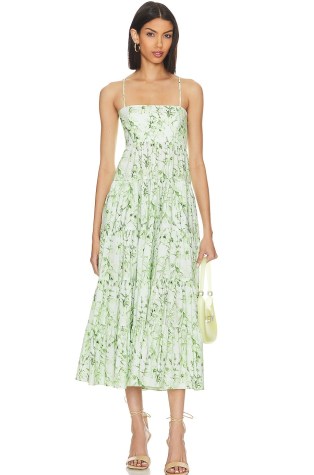 Cinq a Sept Gavin Dress in Faded Mint Multi ~ strappy green floral dresses - flipped