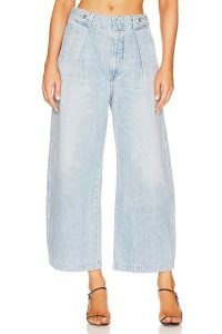 Citizens of Humanity Payton Utility Trouser in Roma ~ women’s light blue wide crop leg jeans ~ womens relaxed organic cotton denim trousers
