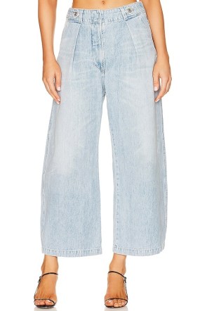 Citizens of Humanity Payton Utility Trouser in Roma ~ women’s light blue wide crop leg jeans ~ womens relaxed organic cotton denim trousers - flipped
