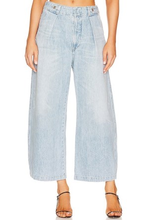 Citizens of Humanity Payton Utility Trouser in Roma ~ women’s light blue wide crop leg jeans ~ womens relaxed organic cotton denim trousers