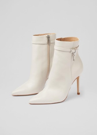 l.k. bennett Clover Cream Leather Ankle Boots – women’s luxe winter boot ~ luxury autumn footwear - flipped