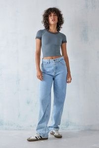 Dickies Thomasville Light Wash Denim Jeans Vintage Denim Medium ~ women’s blue denim straight leg jean