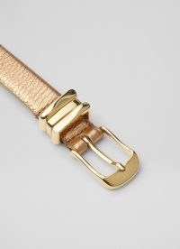 L.K. BENNETT Georgette Gold Leather Belt ~ women’s metallic belts