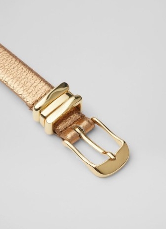 L.K. BENNETT Georgette Gold Leather Belt ~ women’s metallic belts