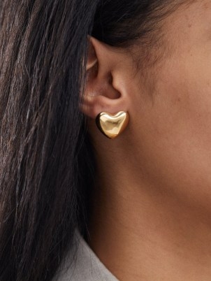 ANNIKA INEZ Voluptuous Heart small 14kt gold-filled earrings – luxe hearts - flipped