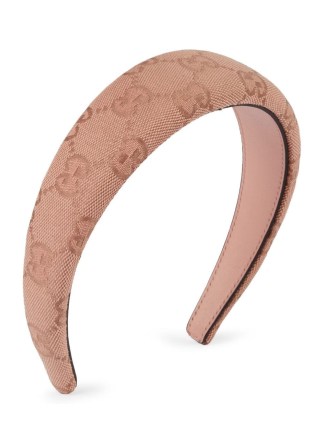 Gucci GG-canvas jacquard headband in light brown | designer headbands - flipped