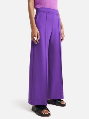 JIGSAW Modern Crepe Sailor Trouser in Purple ~ women’s smart wide leg trousers