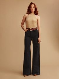 Reformation Juniper High Rise Wide Leg Jeans in Cody | women’s black organic cotton denim clothing