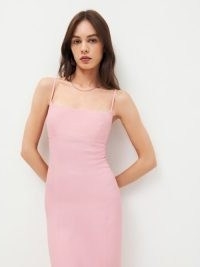 Reformation Liya Dress in Babygirl ~ strappy pink midi dresses