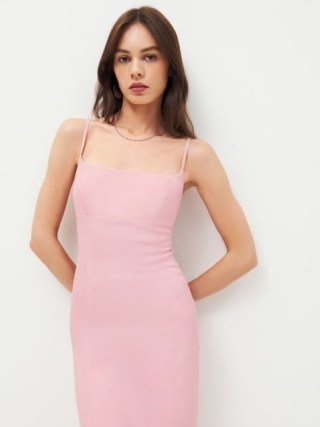 Reformation Liya Dress in Babygirl ~ strappy pink midi dresses