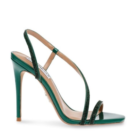 strappy green heels ~ STEVE MADDEN NOVELIZE-R SANDAL in EMERALD