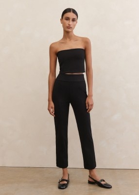 ME AND EM Ponte Crop Trouser Co-ord in Black ~ chic clothing co-ords ~ minimalist fashion sets - flipped