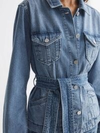REISS – PAIGE KIMBER BELTED DENIM SHIRT in CATRIN ~ casual tie waist shirts